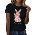 thumbnail image 5 of Pisexur Hauts pour Femmes, Hauts de Printemps pour Femmes 2025, Hauts pour Dames, T-shirt Imprimé Décontracté et Tendance pour Femmes avec Col Rond et Manches Courtes Bleu Marine, m, 5 of 5