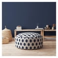 thumbnail image 4 of HomeRoots 24" Blue And White Canvas Round Polka Dots Pouf Cover, 4 of 6