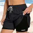 thumbnail image 2 of Guluxicc Women's 2 in 1 Running Shorts for Gym Yoga Workout Athletic Shorts Drawstring High Waisted Shorts with Liner, 2 of 9