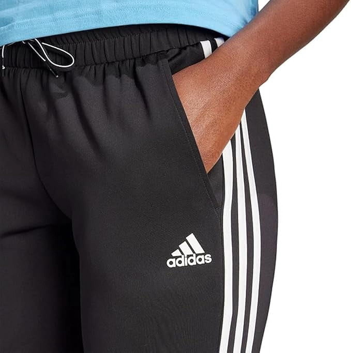 Adidas Ladies' 3 Stripe Aeroready Active Jogger - Womens Sweatpants (Black, M)