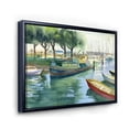 thumbnail image 3 of Designart 'Boats At The Lake in Green Spring' Traditional Framed Canvas Wall Art Print, 3 of 5