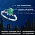thumbnail image 2 of Gem Stone King 925 Sterling Silver Green Malachite and Blue Created Sapphire Engagement Ring for Women | 3.00 Cttw | Oval 9X7MM | Gemstone Birthstone | Size 8, 2 of 6