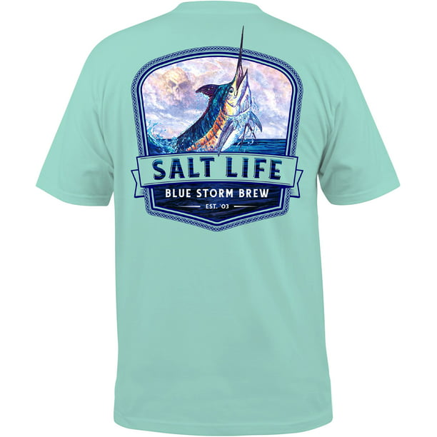 Salt Life - Salt Life Men's Blue Storm Brew Pocket T-Shirt - Walmart ...