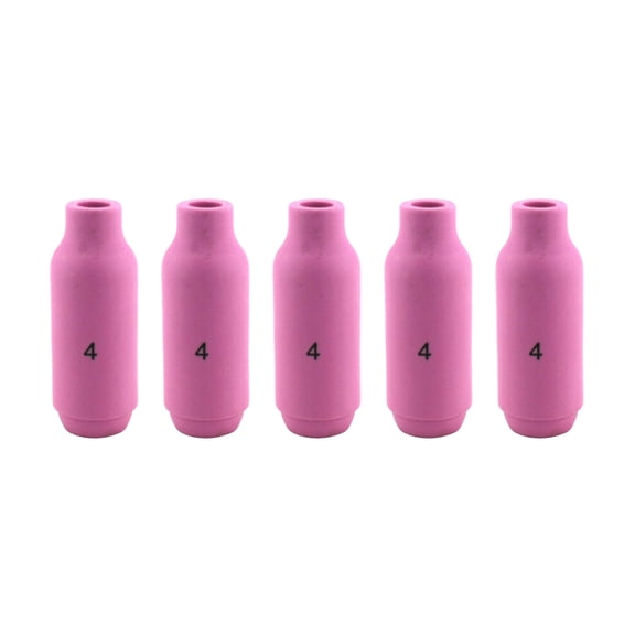 Alumina Nozzle Cups for TIG Welding Torches Series 17/18/26 with Standard Set-Up - Model: 10N50 - #4 (1/4") - (5 PACK)