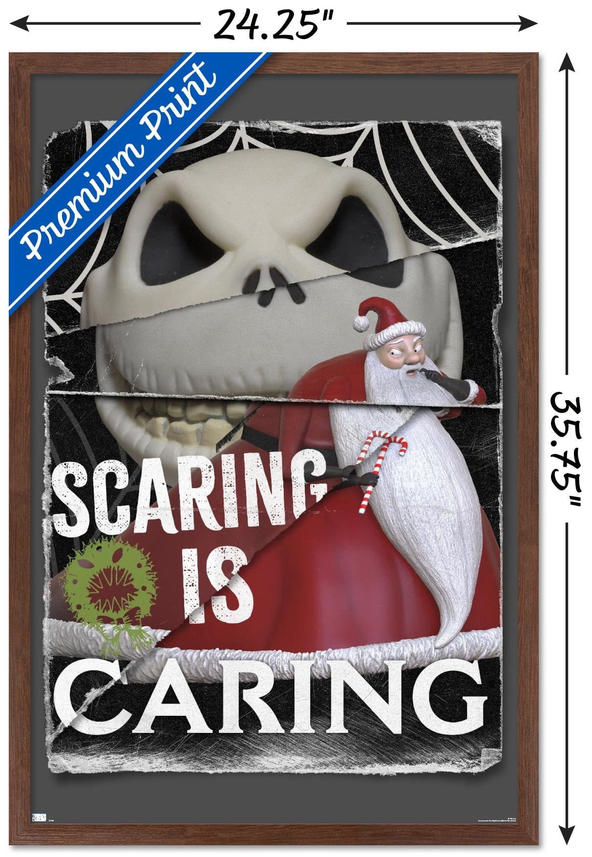 Disney Tim Burton's The Nightmare Before Christmas - Distorted Caring Wall Poster, 22.375" x 34" Framed
