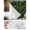 thumbnail image 5 of No Hook Shower Curtain with Snap-in Liner, Spring Leaves Waterproof Fabric Bathroom Curtains, Pastoral Garden Botanical Black Bath Curtains & Mesh Top Window 72"x78" Long, 5 of 9