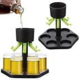 thumbnail image 2 of Juego de dispensador de vino de cristal hexagonal para fiestas y ferias con puntas y bandeja para copas de vino, medio, 2 of 5