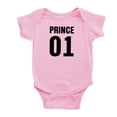 thumbnail image 3 of Prince 01 Princess 01 Baby Bodysuit Baby wins Clothes Jumpsuit (Pink, 6-12M), 3 of 5