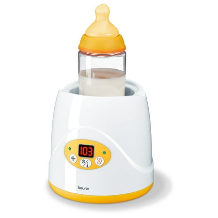 Beurer Baby Bottle Warmer & Food Warmer, BY52 , Portable 2-in-1 Heater with Keep Warm Function for Breast-Milk, Formula & Food , AVENT & NUK Bottles , with Lifter, LED Display, Safety Switch-Off & Cap