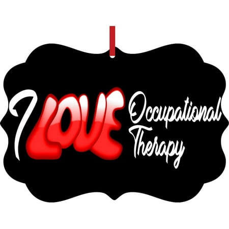 Occupational Christmas Ornaments I Love Occupational Therapy - Gift Appreciation Elegant Aluminum Semigloss Christmas Ornament Tree Decoration - Unique Modern Novelty Tree Décor Favors ()