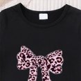 thumbnail image 4 of TOWED22 Girls' 2 Piece Outfit Toddler Short Sleeve Bow Print Tshirt Tee + Denim Skirt Set Summer Casual Clothes(Black,4 Y), 4 of 7