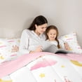 thumbnail image 4 of Homewish Pink Castle Bedding Comforter Set 7pcs for Teens Adults Female,Dreamy Princess Queen Bedding Sets Super Cozy,Stars Print Queen Sheet Sets,Super Cozy Room Decor,Reversible, 4 of 8