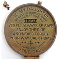 thumbnail image 1 of Rii Brand Brass Antique Color Engraved Compass to Daughter with Case, 1 of 6