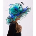 thumbnail image 5 of Women's Organza Saturday Horse Racing Derby Day Wide Brim Church Hat, 5 of 6