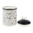 thumbnail image 2 of Bone Dry Black & White Dog Bone Ceramic Canister, 5.5x5.5x8.25", Black, 2 of 4