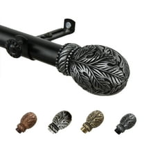 13/16" Dia Adjustable 28-48" Santino Curtain Rod in Black