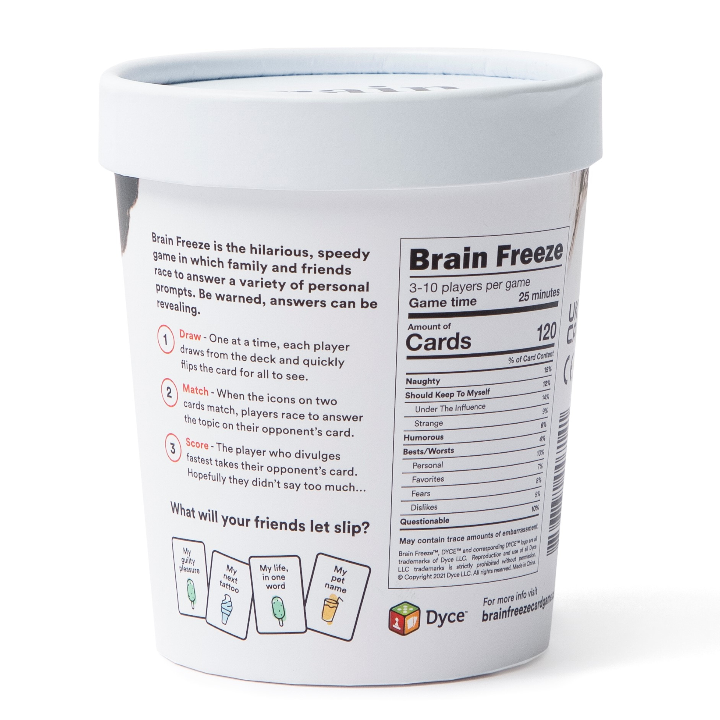 Gioco Di Carte Brain Freeze – Family Edition, Party Game Per Tutte Le Età, 3+ Giocatori, Divertente E Veloce (120 Carte)