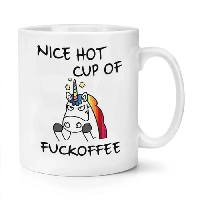 Taza de cerámica divertida con forma de unicornio, bonita taza caliente de café, 350 ml