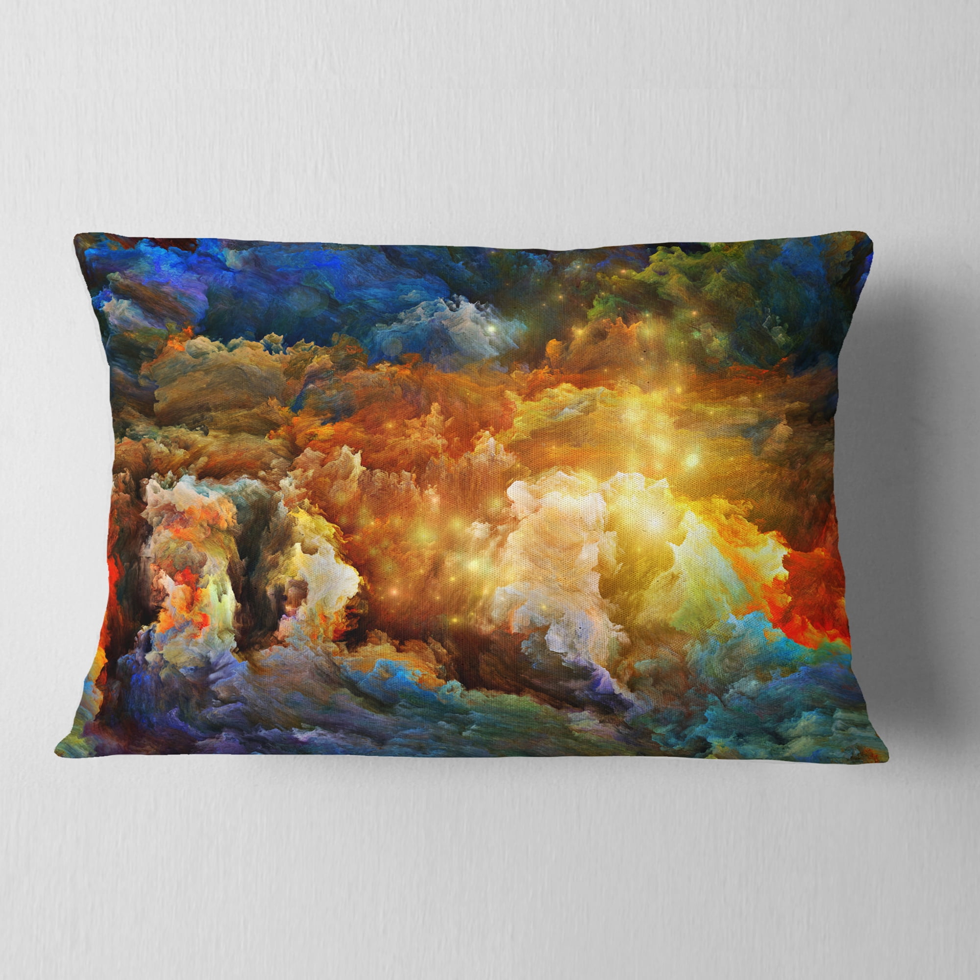 Designart What Colors May Come - Abstract Throw Pillow - 12x20