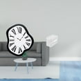 thumbnail image 2 of Reloj de pared acrílico distorsionado y caja moderna para guardar papel higiénico. Reloj creativo de lujo con diseño derretido. Dispensador único de t, 2 of 8