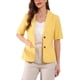 thumbnail image 1 of Conjunto de 2 piezas para mujer INSPIRE CHIC, chaqueta con solapa y vestido en capas, color amarillo, 1 of 6