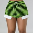 thumbnail image 4 of MIUOWANP Shorts for Women Trendy Summer 2024 High Waisted and Wide Legged Sports Shorts Plush Striped Print Skinny Shorts Size S(4)Green, 4 of 9