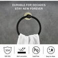 thumbnail image 2 of pitrice Towel Ring Fixing Rings Hanging Rack Convenient Towels Hangers for Indoor Use Hanger Stand for Home Bathroom Kitchen Use Black gold 1Set, 2 of 6