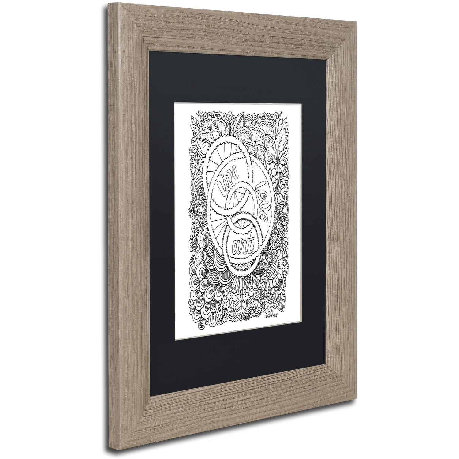Trademark Fine Art "Enchanted Gardens 8" Canvas Art by KCDoodleArt Black Matte, Birch Frame