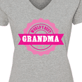 thumbnail image 4 of Inktastic Grandparents Day Worlds Best Grandma Women's V-Neck T-Shirt, 4 of 5