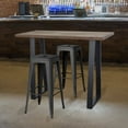 thumbnail image 5 of AmeriHome 3 Piece Acacia Wood Top Pub Table with 30 inch Matte Silver Bar Stools, 5 of 11