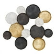 thumbnail image 2 of Alexandra Round Black & Gold Abstract Metal Glam Wall Plates, 2 of 6
