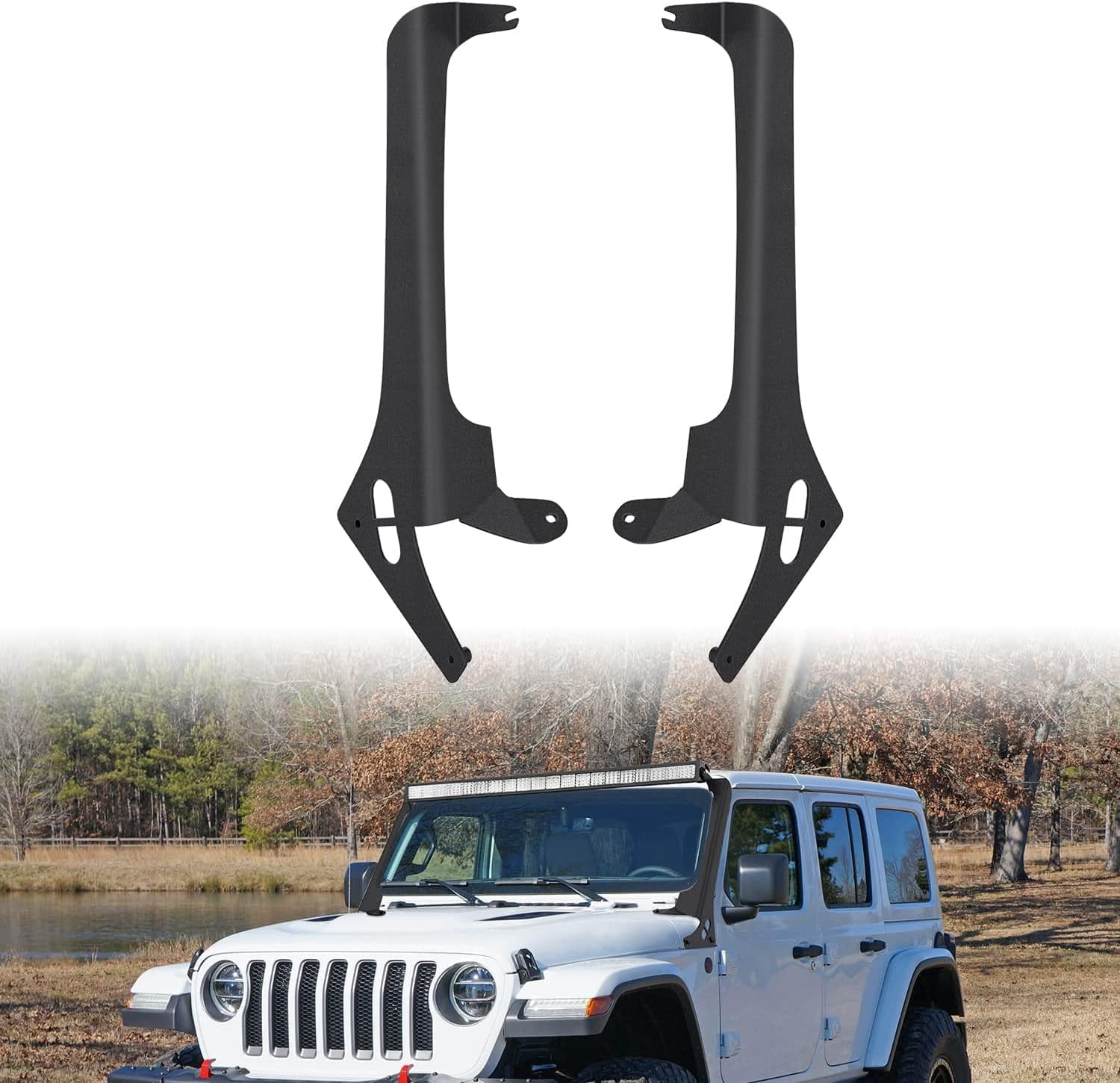 Nilight Windshield Frame Mounting Bracket for 52Inch LED Light Bar for