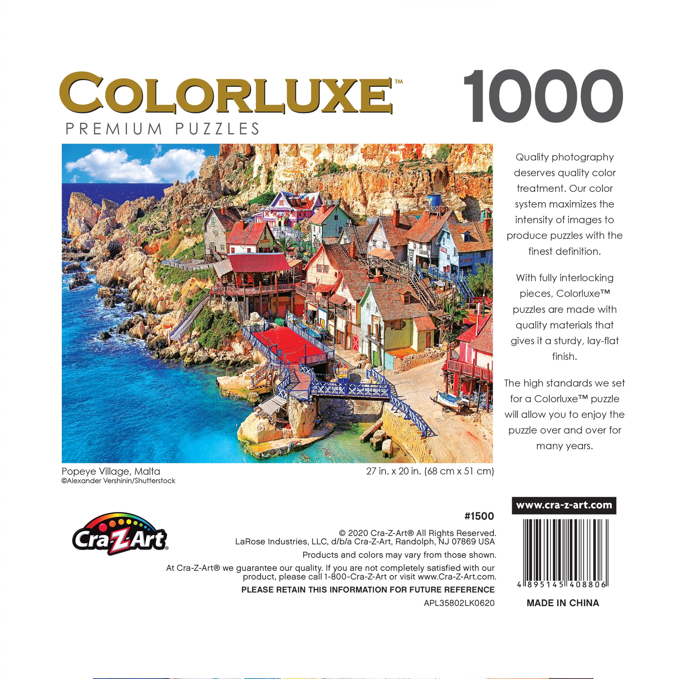 Roseart Colorluxe 1000 Piece Popeye Village, Malta Jigsaw Puzzle