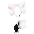 thumbnail image 4 of Juego de orejas y cola Faux Cat Ear Diadema Felpa Cola larga Regalos Aro para el cabello Orejas Pinza para el cabello para Lolita Mujeres Niñas blanco rosa Yinane Cola de disfraz, 4 of 8