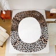 thumbnail image 5 of Castle Fairy Boys Girls Brown Leopard Print Twin Sheet Sets,Animal Print Patchwork Bedding, 5 of 7