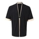 thumbnail image 2 of Camisas Para Hombre Manga Larga Novedad de verano, camiseta de manga corta informal bordada de Color sólido de lino para hombre, camiseta de media manga para . (Black, 3XL), 2 of 6