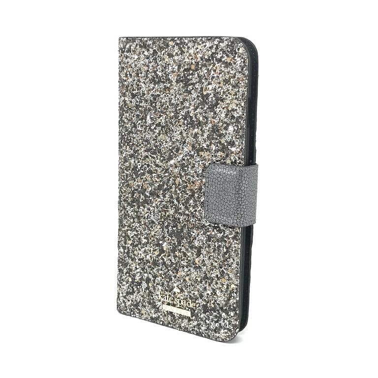 Kate Spade New York Gliter Wrap Folio Case for iPhone 8 Plus u0026 iPhone 7 Plus  (Gunmetal) - Walmart.com