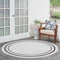 thumbnail image 2 of Nourison  Sandy Indoor / Outdoor Solid Area Rug Ivory/Black 8' Round 8' Round Blue Round, 2 of 5