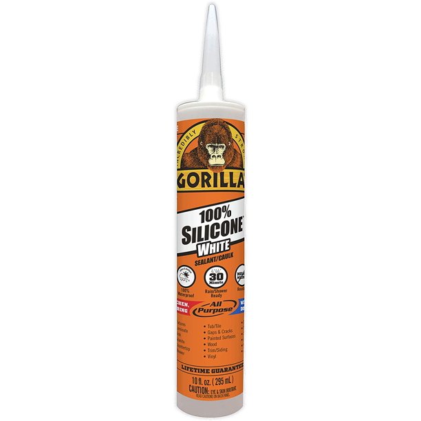 Gorilla 8060002 100 Silicone Sealant Caulk White 10 oz.