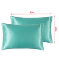 thumbnail image 4 of Funda de almohada 2pcs Funda de almohada de satén de poliéster Ropa de cama Funda de almohada para dormir, Lake Blue, US-K, 20x40 pulgadas sidaley HA003643-15, 4 of 7