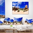 thumbnail image 4 of Designart Tropical Beach at Seychelles - Landscape Photography Throw Pillow - 18x18, 4 of 5