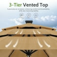 thumbnail image 5 of Scafild | 10ft Outdoor Patio Umbrellas with Solar Lights, 3 Tier Vented Large Market Table Umbrella with 8 Sturdy Ribs & 1.5" Pole UV Protection for Garden Deck Backyard Pool - Khaki, 5 of 9
