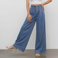 thumbnail image 5 of Women's Stretchy Denim Pants High Waisted Wide Leg Regular Fit Jeans Pants Casual Baggy Jean Trousers 2025 with Pockets, 5 of 6