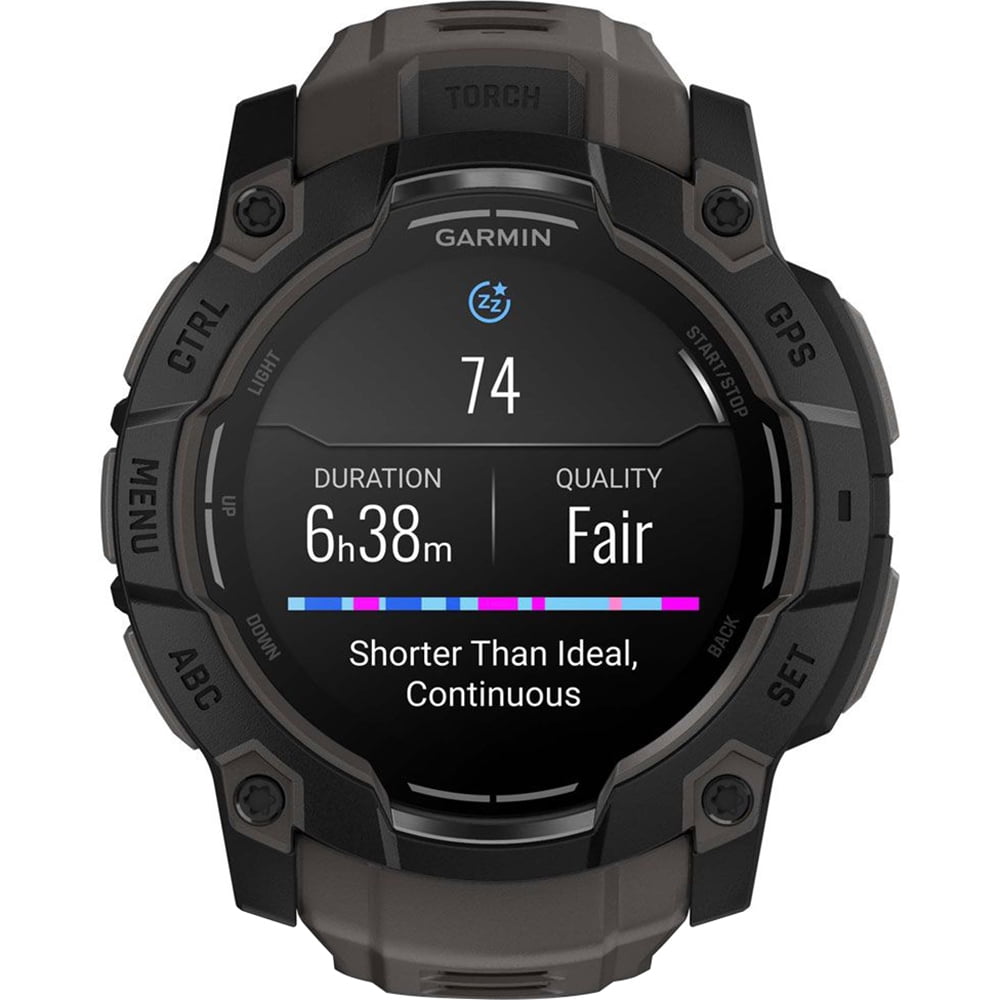 Garmin Instinct 3 - 50 mm Outdoor GPS Smartwatch, AMOLED, Black with Black Band 010-03020-00 Bundle with 2 Year Extended Warranty & Deco Essentials Wearable Safety Light