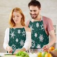 thumbnail image 3 of Green Christmas Snowflake Apron-Garden Aprons for Women with Pockets-Cotton Linen Waterproof Kitchen Cooking Gardening Aprons Adjustable for Kitchen,Cooking,BBQ and Salon 32"x27", 3 of 7