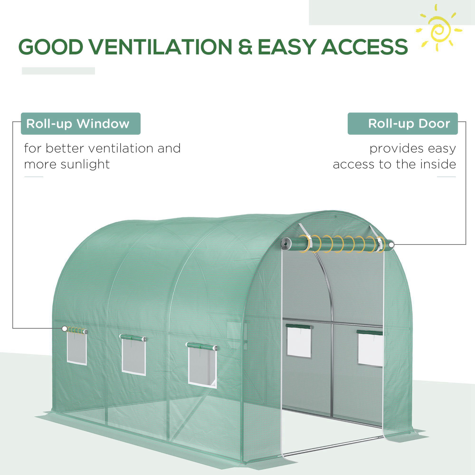 Outsunny 9.8' x 6.6' x 6.6' Greenhouse Cover Replacement, Green