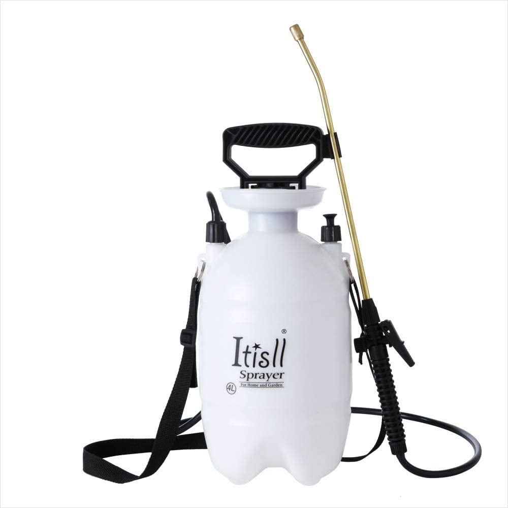 Leak-Free Pump Sprayer with Telescopic Brass Wand Durable Polyethylene Wand and 4 Nozzles for Garden and Lawn 15liter 919NK15 ITISLL 4 Gallon Backpack Sprayer 