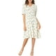 thumbnail image 2 of INSPIRE CHIC Vestido Midi Floral de Manga Abullonada con Cuello Peter Pan y Cintura Alta para Mujeres L Blanco, 2 of 7