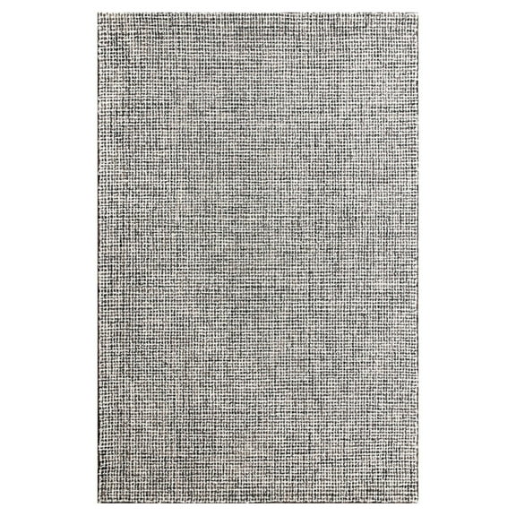Laddha Home Designs 5' x 7.75' Gray and Ivory Slate Hand Loomed Rectangular Wool Area Throw Rug