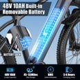 thumbnail image 5 of F28-750W Rated Electric Mountain Bike ,48V 10A Off-Road Ebike (Removable Battery）45 Mile Range,26" Pneumatic Tires-UL2849 Certified (Camp,Trail Rid) Ages16+, 5 of 11